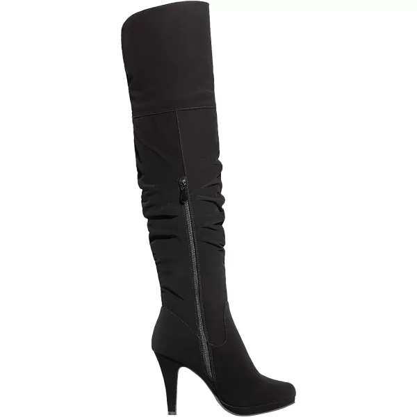 imageDREAM PAIRS Womens Thigh High Chunky Heel Platform Over The Knee BootsBlack Nubucksarahhi