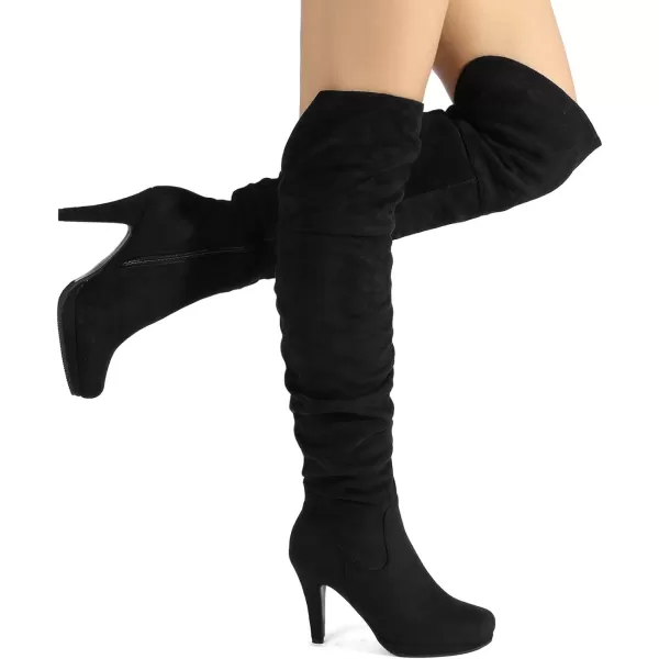 imageDREAM PAIRS Womens Thigh High Chunky Heel Platform Over The Knee BootsBlack Nubucksarahhi