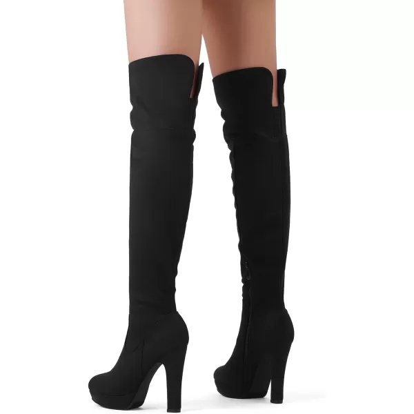 imageDREAM PAIRS Womens Thigh High Chunky Heel Platform Over The Knee BootsBlackhighplat