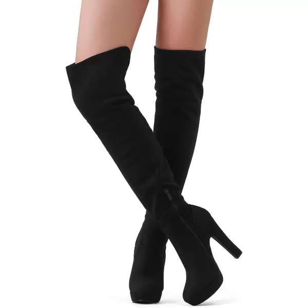 imageDREAM PAIRS Womens Thigh High Chunky Heel Platform Over The Knee BootsBlackhighplat