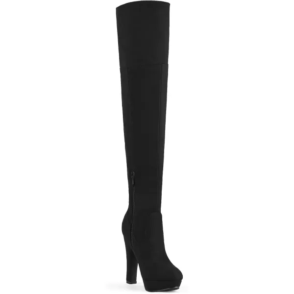imageDREAM PAIRS Womens Thigh High Chunky Heel Platform Over The Knee BootsBlackhighplat