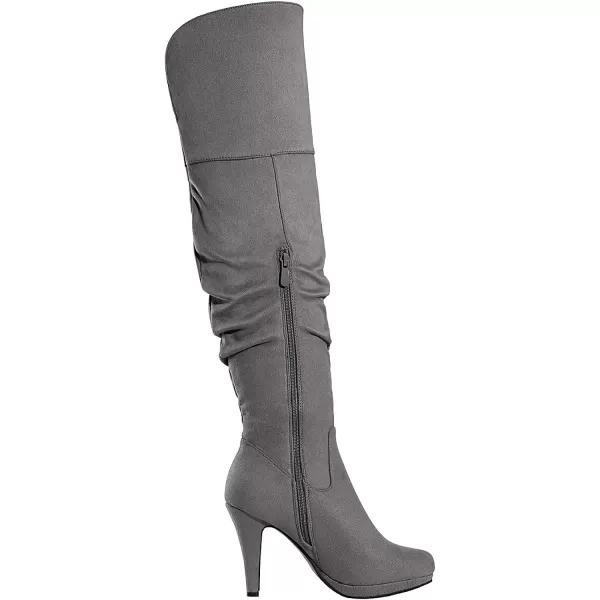 imageDREAM PAIRS Womens Thigh High Chunky Heel Platform Over The Knee BootsLight Greysarahhi