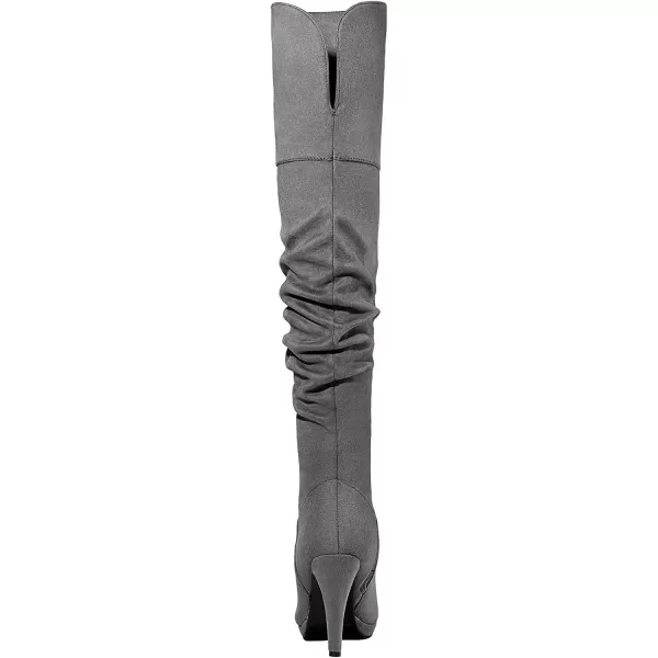 imageDREAM PAIRS Womens Thigh High Chunky Heel Platform Over The Knee BootsLight Greysarahhi