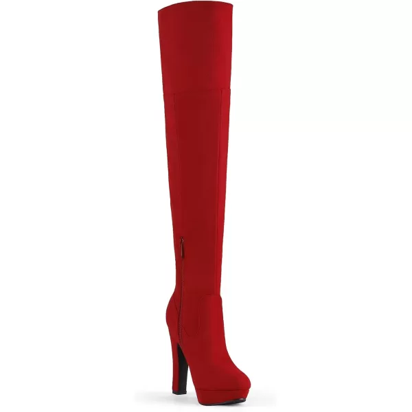 imageDREAM PAIRS Womens Thigh High Chunky Heel Platform Over The Knee BootsRedhighplat