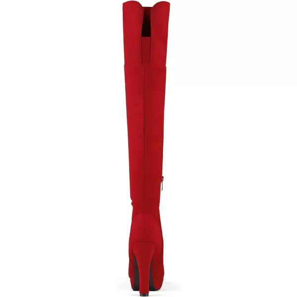 imageDREAM PAIRS Womens Thigh High Chunky Heel Platform Over The Knee BootsRedhighplat