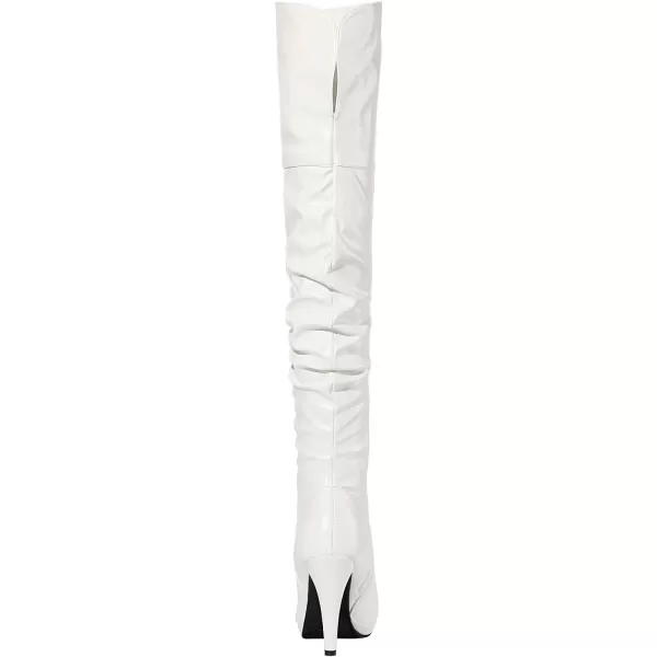 imageDREAM PAIRS Womens Thigh High Chunky Heel Platform Over The Knee BootsWhite Pusarahhi