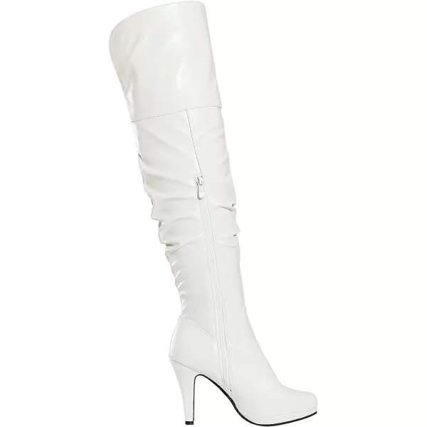 imageDREAM PAIRS Womens Thigh High Chunky Heel Platform Over The Knee BootsWhite Pusarahhi