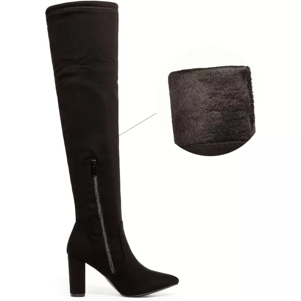 imageDREAM PAIRS Womens Thigh High Fashion Boots Over The Knee Block Heel BootsBlack1