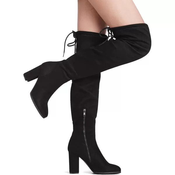 imageDREAM PAIRS Womens Thigh High Fashion Boots Over The Knee Block Heel BootsShooblack