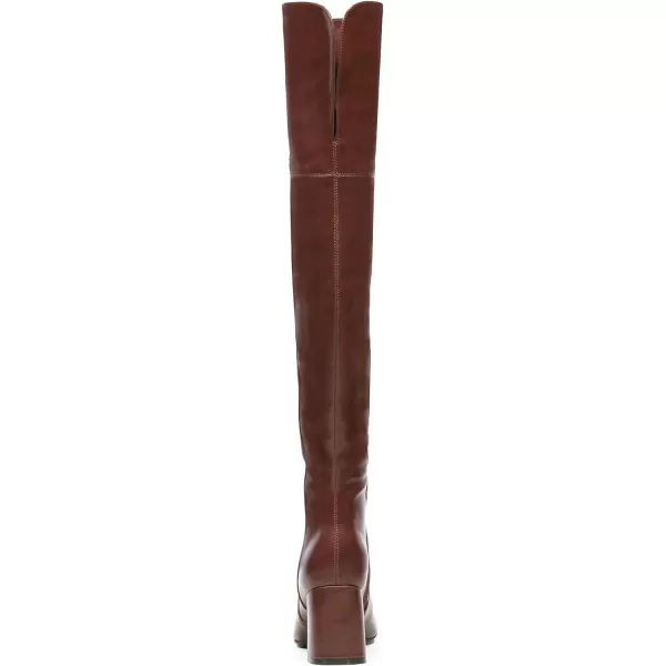 imageDREAM PAIRS Womens Thigh High Over the Knee Fashion Chunky Heel Long BootsBrownPu