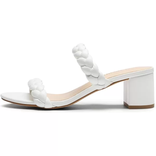 imageDREAM PAIRS Womens Two Braided Strap Low Heels for Women Open Toe Block Chunky Heels Sandals Holiday Party Wedding Dress Pumps ShoesWhite