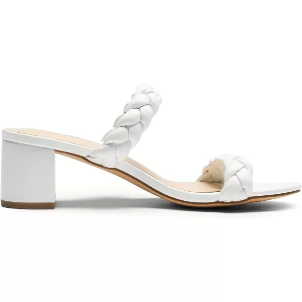 imageDREAM PAIRS Womens Two Braided Strap Low Heels for Women Open Toe Block Chunky Heels Sandals Holiday Party Wedding Dress Pumps ShoesWhite