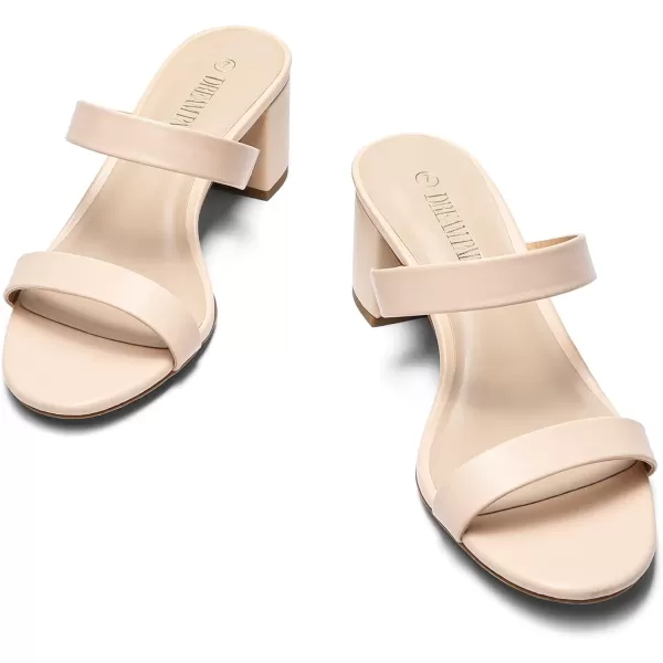 imageDREAM PAIRS Womens Two Strap Open Toe Low Block Chunky Heels Sandals Dress Pumps ShoesApricontPu