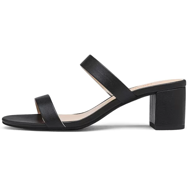 imageDREAM PAIRS Womens Two Strap Open Toe Low Block Chunky Heels Sandals Dress Pumps ShoesBlackPu