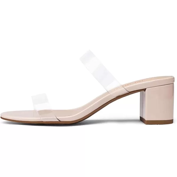 imageDREAM PAIRS Womens Two Strap Open Toe Low Block Chunky Heels Sandals Dress Pumps ShoesNudeTpu