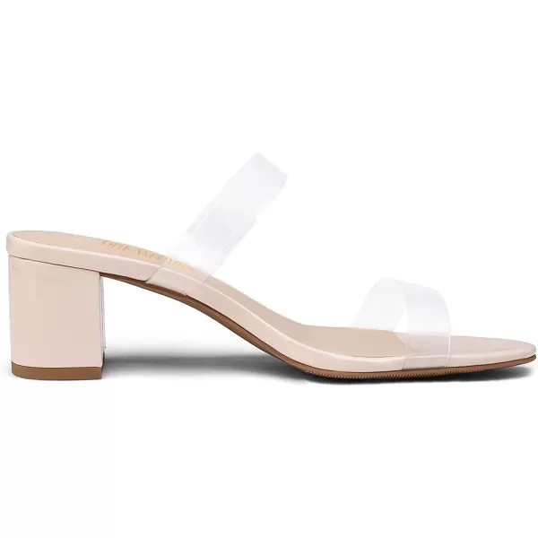 imageDREAM PAIRS Womens Two Strap Open Toe Low Block Chunky Heels Sandals Dress Pumps ShoesNudeTpu