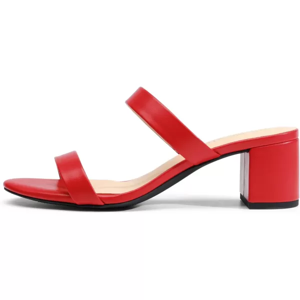 imageDREAM PAIRS Womens Two Strap Open Toe Low Block Chunky Heels Sandals Dress Pumps ShoesRedpu