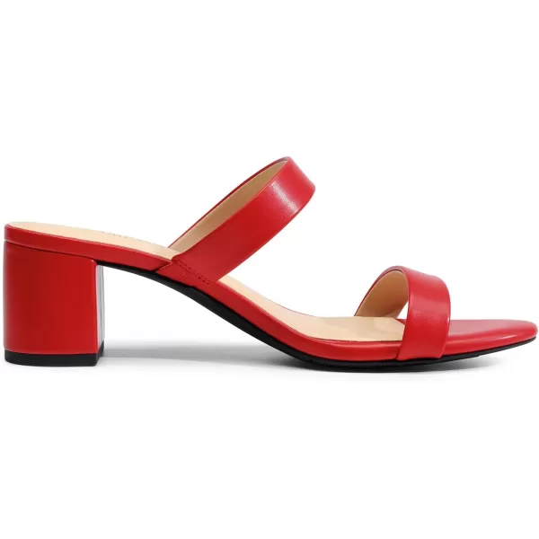 imageDREAM PAIRS Womens Two Strap Open Toe Low Block Chunky Heels Sandals Dress Pumps ShoesRedpu
