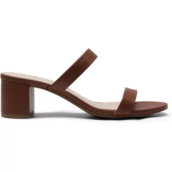 imageDREAM PAIRS Womens Two Strap Open Toe Low Block Chunky Heels Sandals Dress Pumps ShoesToffee