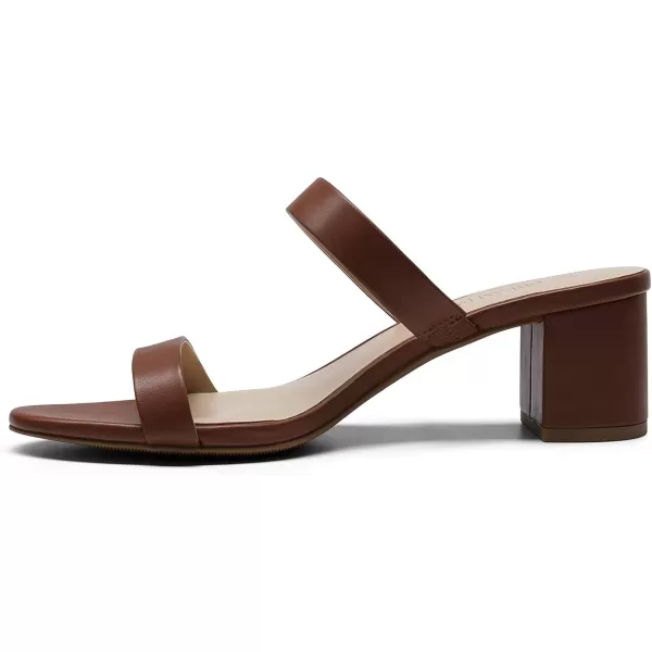 imageDREAM PAIRS Womens Two Strap Open Toe Low Block Chunky Heels Sandals Dress Pumps ShoesToffee