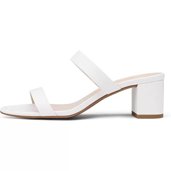 imageDREAM PAIRS Womens Two Strap Open Toe Low Block Chunky Heels Sandals Dress Pumps ShoesWhitePu