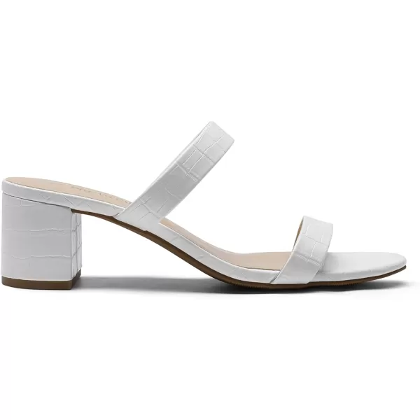 imageDREAM PAIRS Womens Two Strap Open Toe Low Block Chunky Heels Sandals Dress Pumps ShoesWhitestone