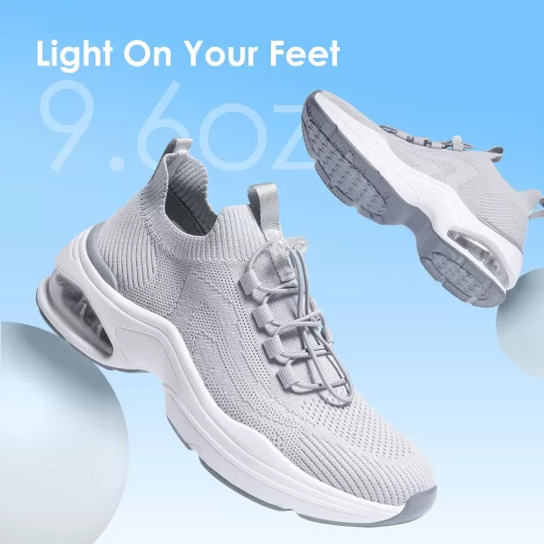 imageDREAM PAIRS Womens Walking Sneakers Slipon Air Cushion Slip Resistant Tennis Shoes  Breathable Upper  Removable Insole  Casual Gym Workout Nurse Restaurant Work ShoeGrey