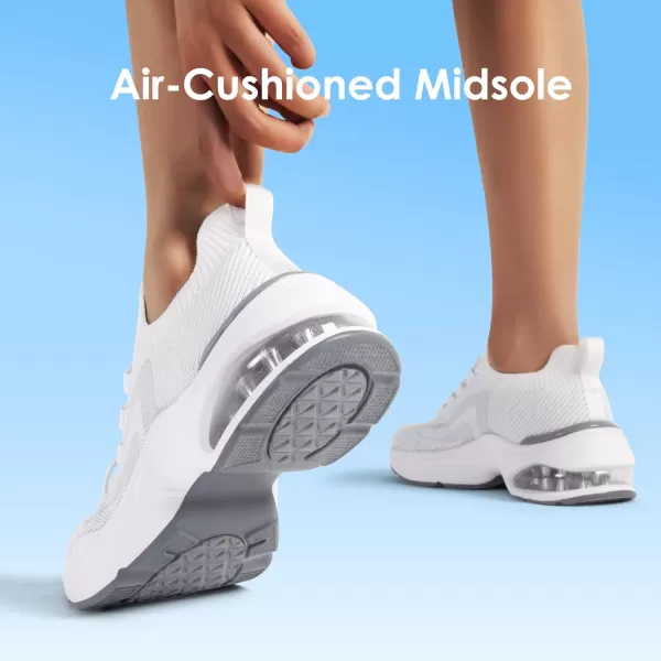 imageDREAM PAIRS Womens Walking Sneakers Slipon Air Cushion Slip Resistant Tennis Shoes  Breathable Upper  Removable Insole  Casual Gym Workout Nurse Restaurant Work ShoeWhite
