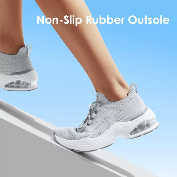 imageDREAM PAIRS Womens Walking Sneakers Slipon Air Cushion Slip Resistant Tennis Shoes  Breathable Upper  Removable Insole  Casual Gym Workout Nurse Restaurant Work ShoeGrey