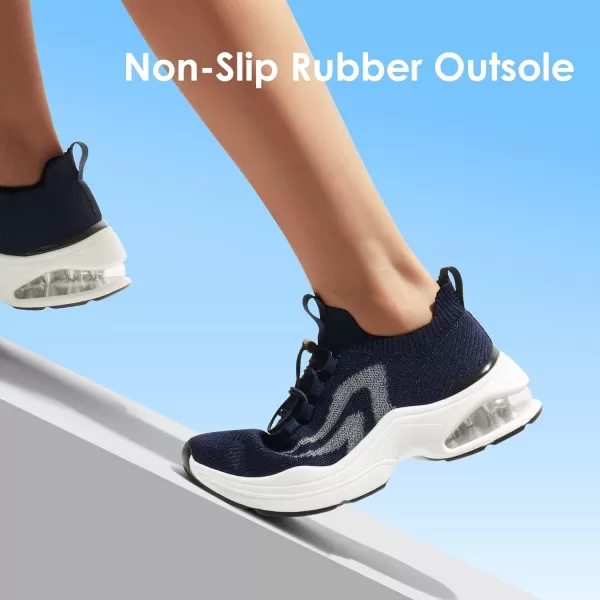 imageDREAM PAIRS Womens Walking Sneakers Slipon Air Cushion Slip Resistant Tennis Shoes  Breathable Upper  Removable Insole  Casual Gym Workout Nurse Restaurant Work ShoeNavy