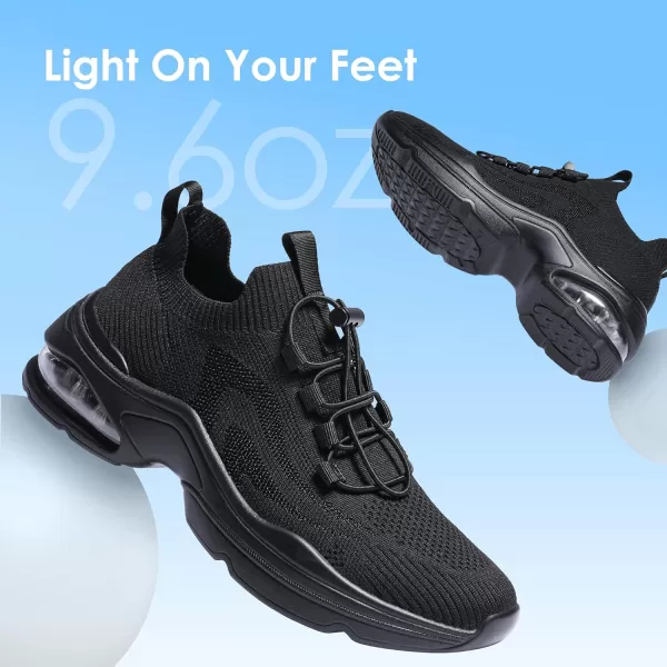 imageDREAM PAIRS Womens Walking Sneakers Slipon Air Cushion Slip Resistant Tennis Shoes  Breathable Upper  Removable Insole  Casual Gym Workout Nurse Restaurant Work ShoeBlack Monochrome