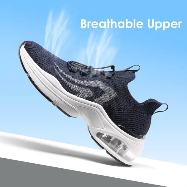 imageDREAM PAIRS Womens Walking Sneakers Slipon Air Cushion Slip Resistant Tennis Shoes  Breathable Upper  Removable Insole  Casual Gym Workout Nurse Restaurant Work ShoeNavy