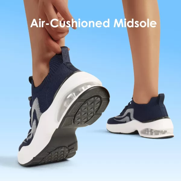 imageDREAM PAIRS Womens Walking Sneakers Slipon Air Cushion Slip Resistant Tennis Shoes  Breathable Upper  Removable Insole  Casual Gym Workout Nurse Restaurant Work ShoeNavy