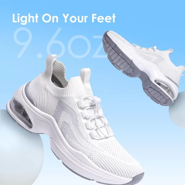 imageDREAM PAIRS Womens Walking Sneakers Slipon Air Cushion Slip Resistant Tennis Shoes  Breathable Upper  Removable Insole  Casual Gym Workout Nurse Restaurant Work ShoeWhite