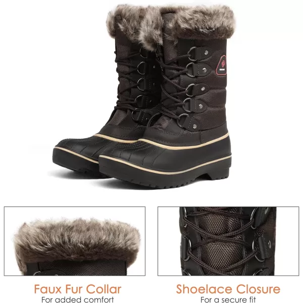 imageDREAM PAIRS Womens Warm Faux Fur Lined Mid Calf Winter Snow BootsDpcanadabrown