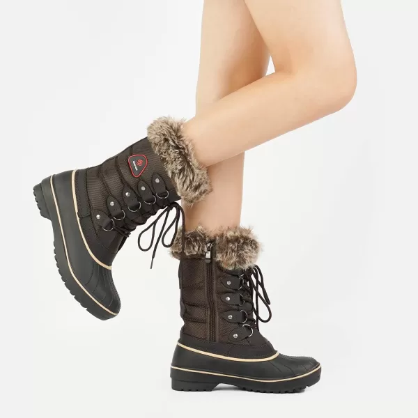 imageDREAM PAIRS Womens Warm Faux Fur Lined Mid Calf Winter Snow BootsDpcanadabrown