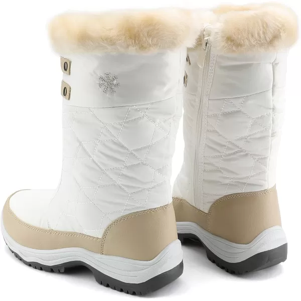 imageDREAM PAIRS Womens Warm Faux Fur Lined MidCalf Winter Snow BootsGooseBeige White
