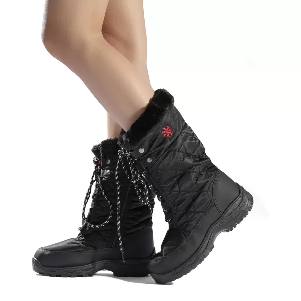 imageDREAM PAIRS Womens Warm Faux Fur Lined MidCalf Winter Snow BootsGooseBlack