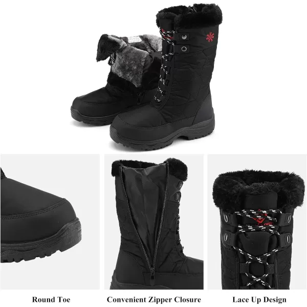 imageDREAM PAIRS Womens Warm Faux Fur Lined MidCalf Winter Snow BootsGooseBlack