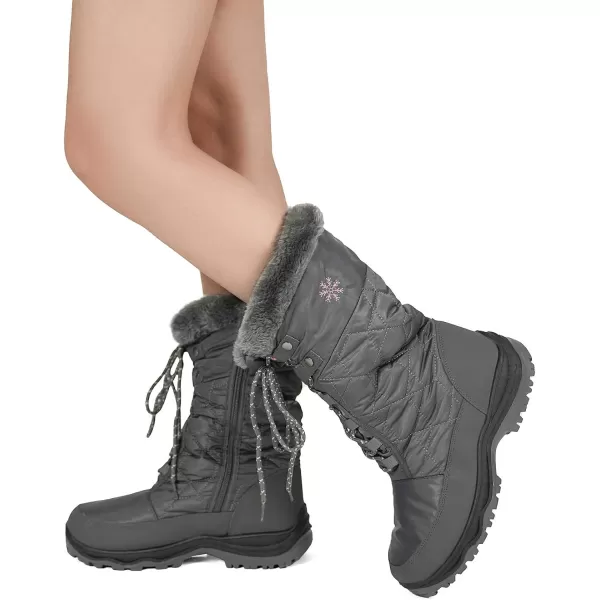 imageDREAM PAIRS Womens Warm Faux Fur Lined MidCalf Winter Snow BootsGooseGrey