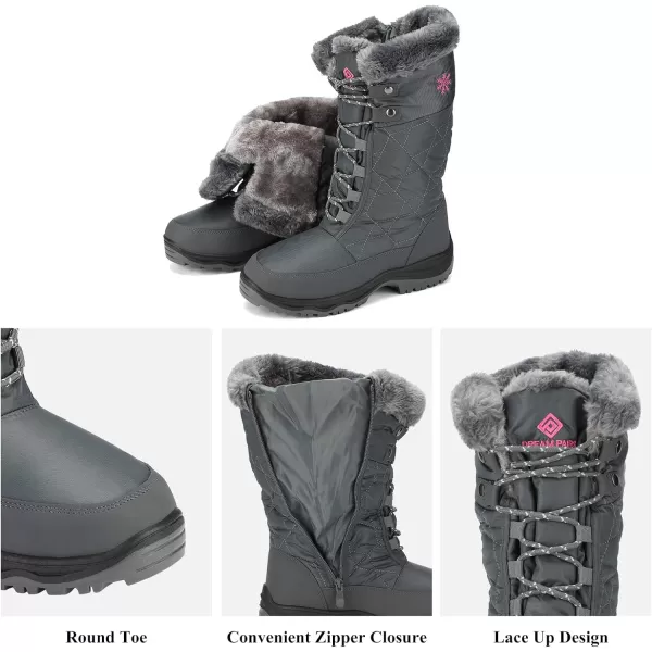 imageDREAM PAIRS Womens Warm Faux Fur Lined MidCalf Winter Snow BootsGooseGrey