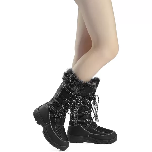 imageDREAM PAIRS Womens Warm Faux Fur Lined MidCalf Winter Snow BootsMaineBlack