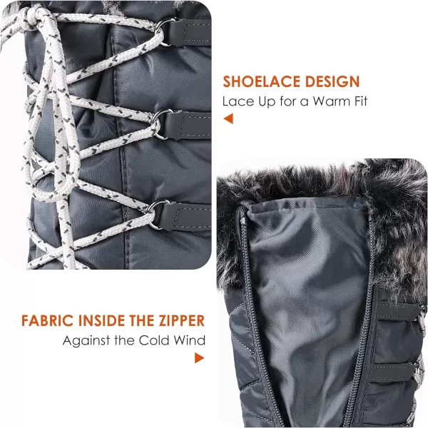 imageDREAM PAIRS Womens Warm Faux Fur Lined MidCalf Winter Snow BootsMaineGrey