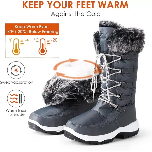 imageDREAM PAIRS Womens Warm Faux Fur Lined MidCalf Winter Snow BootsMaineGrey