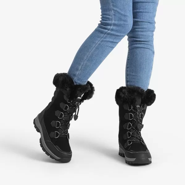 imageDREAM PAIRS Womens Waterproof Winter Snow Boots Warm Comfortable Faux Fur Insulated NonSlip Outdoor LaceUp Mid Calf BootiesBlack