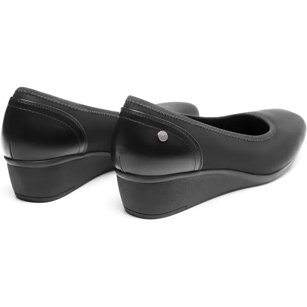 imageDREAM PAIRS Womens Wedge Low Heels Square Close Block Toe Dress Comfortable Wedding Bride Office Pumps ShoesBlacklycra