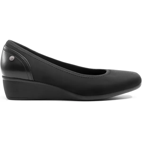 imageDREAM PAIRS Womens Wedge Low Heels Square Close Block Toe Dress Comfortable Wedding Bride Office Pumps ShoesBlacklycra