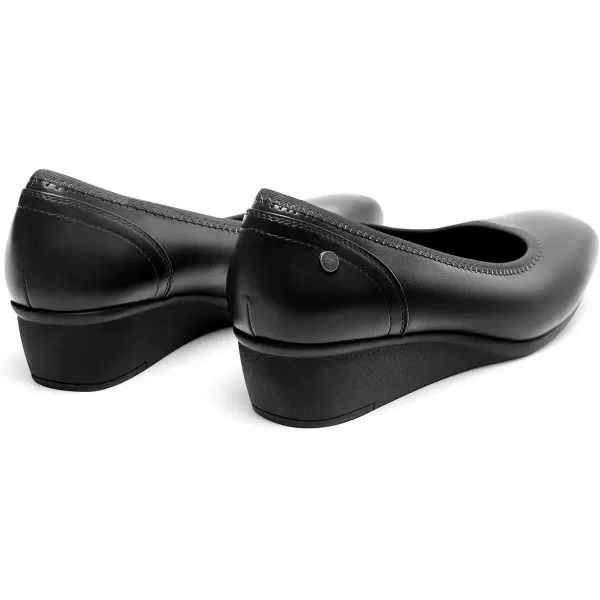 imageDREAM PAIRS Womens Wedge Low Heels Square Close Block Toe Dress Comfortable Wedding Bride Office Pumps ShoesBlackpu