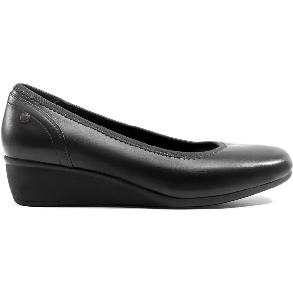 imageDREAM PAIRS Womens Wedge Low Heels Square Close Block Toe Dress Comfortable Wedding Bride Office Pumps ShoesBlackpu