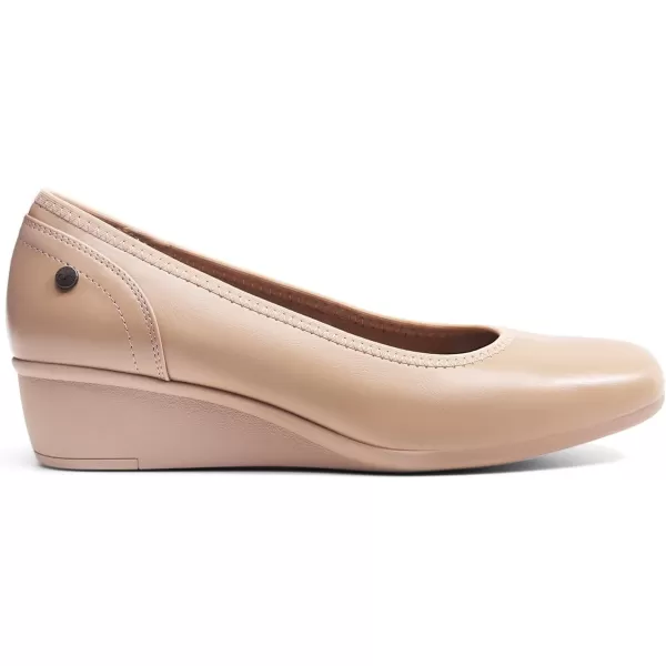 imageDREAM PAIRS Womens Wedge Low Heels Square Close Block Toe Dress Comfortable Wedding Bride Office Pumps ShoesNudepu